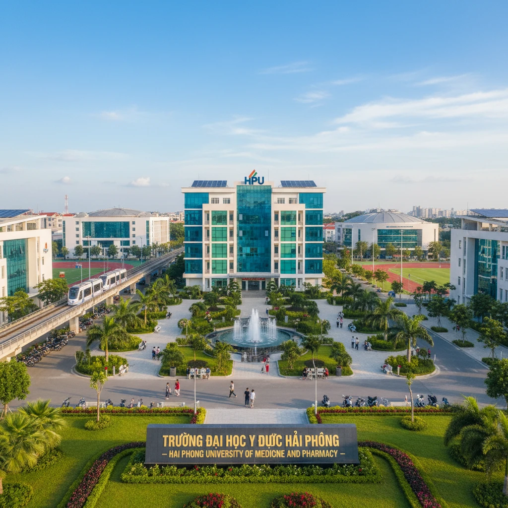Đại học Y Dược Hải Phòng với cơ sở vật chất hiện đại.