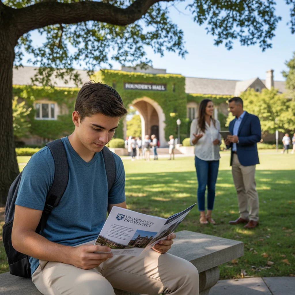 Gia đình thảo luận về xếp hạng trường đại học.