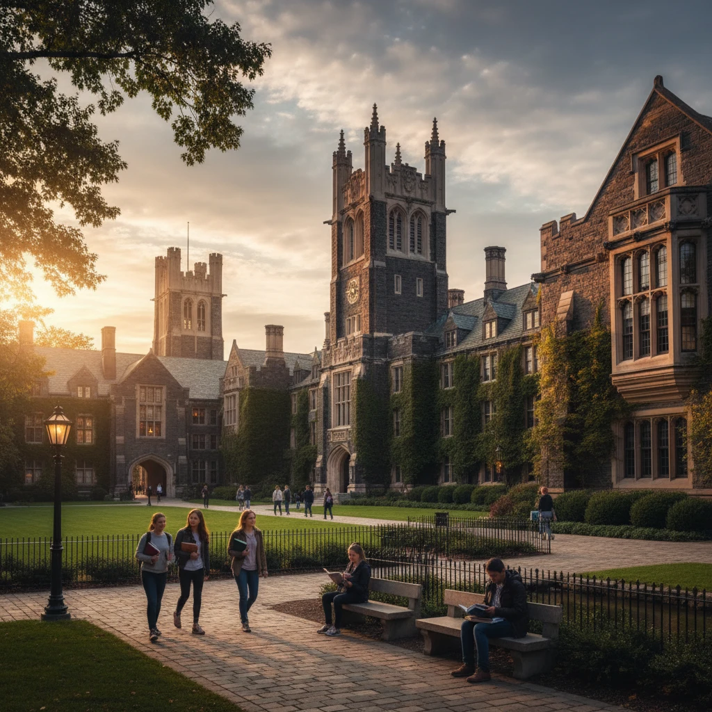 Hình ảnh các tòa nhà lịch sử của Đại học Princeton.