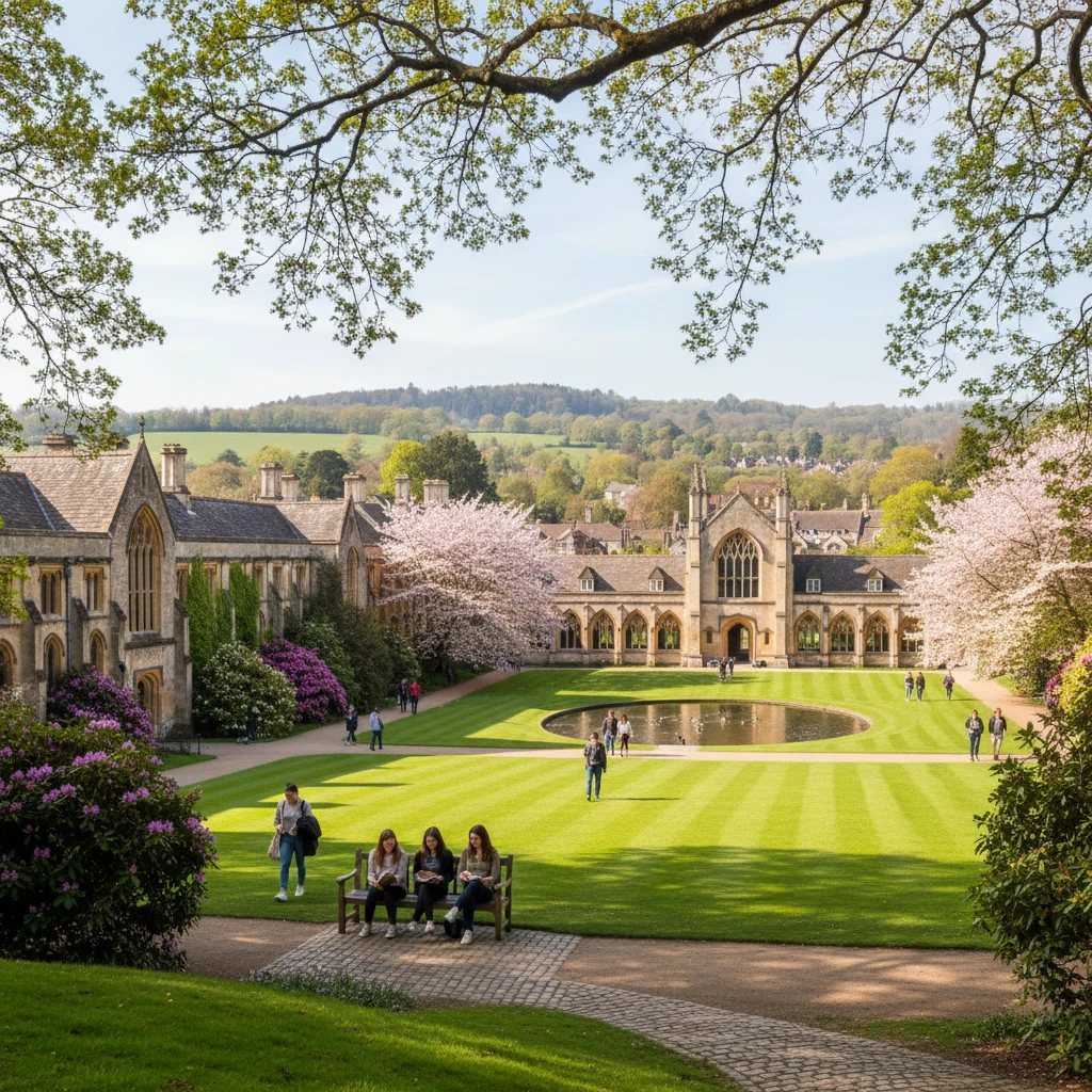 Hình ảnh trường đại học với bảng xếp hạng ở Anh