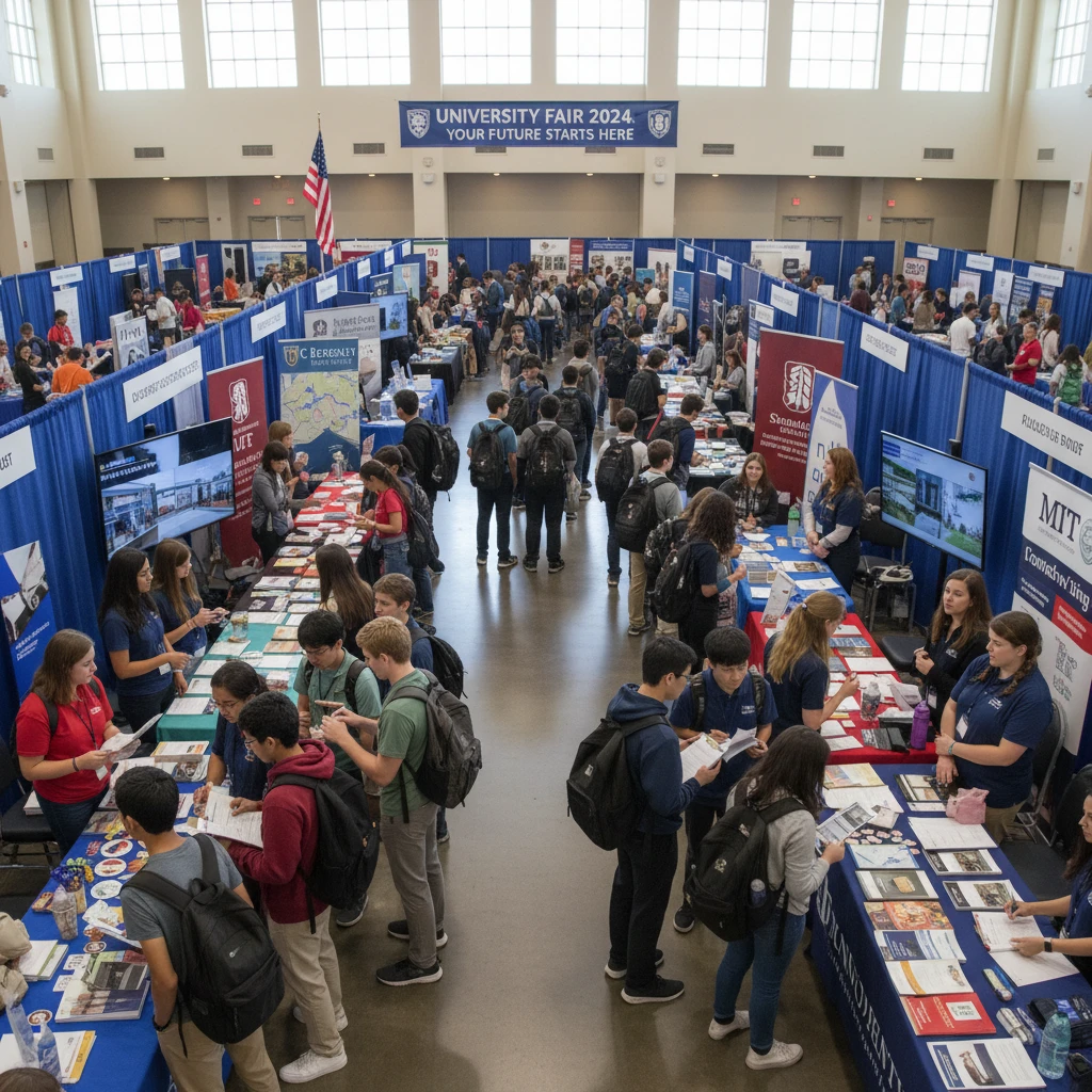 Hội chợ giáo dục giúp học sinh lựa chọn trường đại học Mỹ.