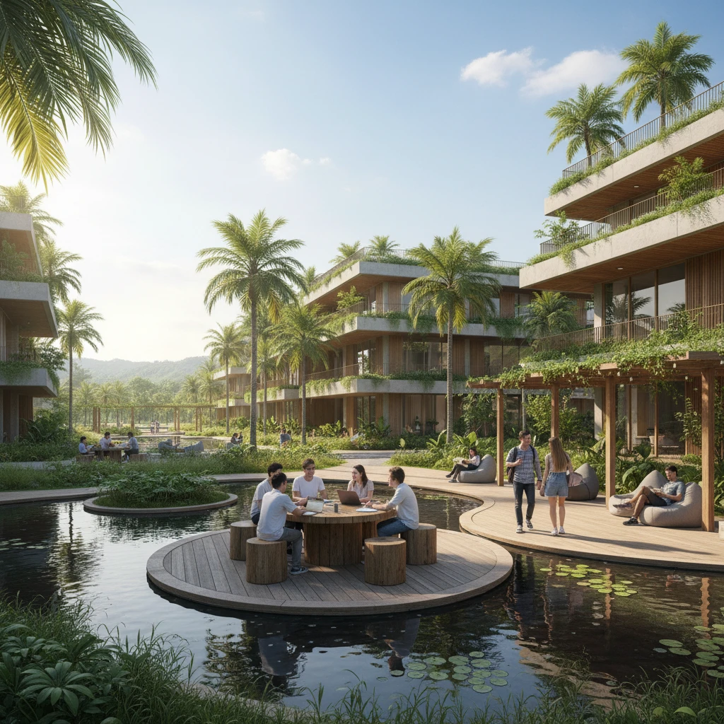 Khuôn viên Đại học Fulbright Việt Nam, nổi bật với chương trình giáo dục Mỹ